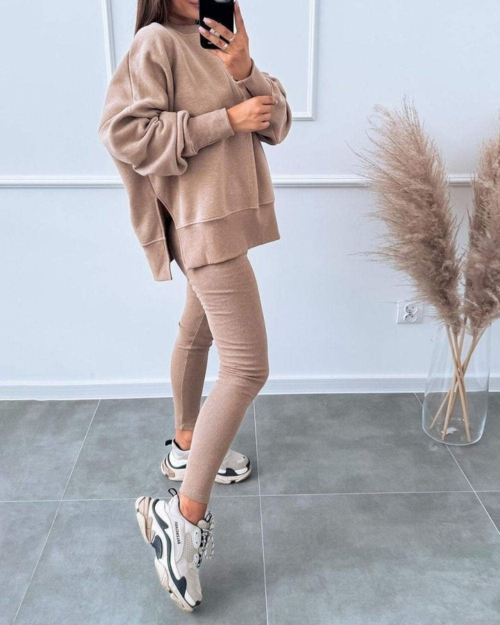 Street-wave Cozy Autumn Sweatshirt Set For Women, Soft Comfort, Relaxed Fit Loungewear