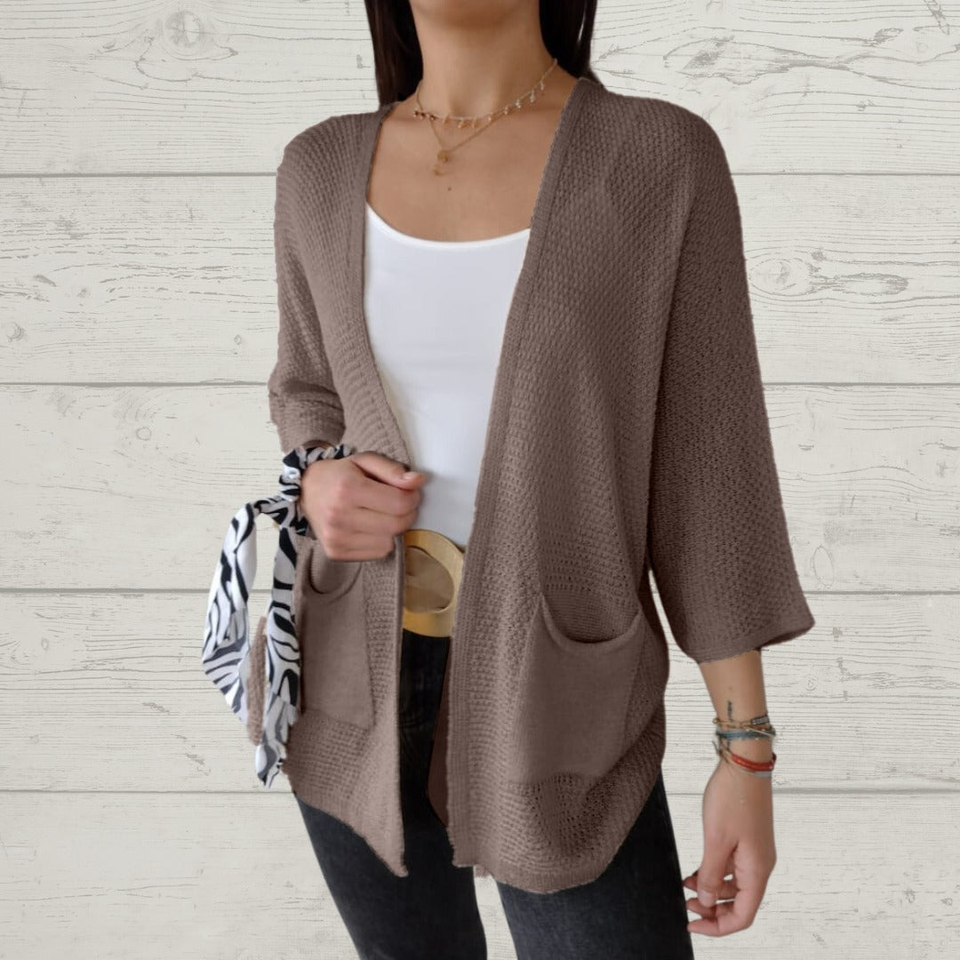Street-Wave Cozy Knit Cardigan For Women With Stylish Pockets Soft Comfort Fit Everyday Wear