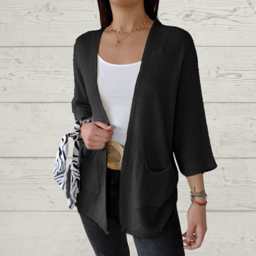 Street-Wave Cozy Knit Cardigan For Women With Stylish Pockets Soft Comfort Fit Everyday Wear