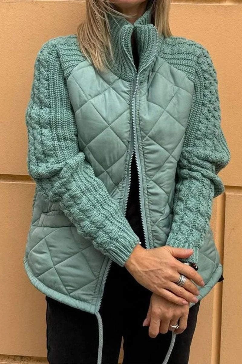 Street-wave Women's Quilted Zip Jacket for Autumn Cozy Warmth and Durable Comfort