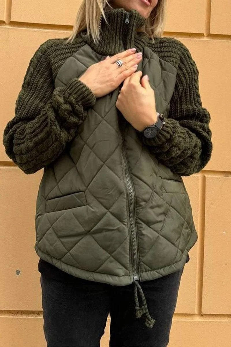 Street-wave Women's Quilted Zip Jacket for Autumn Cozy Warmth and Durable Comfort