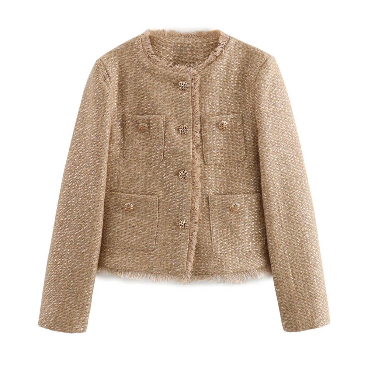 Street Wave Bouclé Blazer Jacket For Women, Timeless Elegance And Modern Twist Everyday Wear