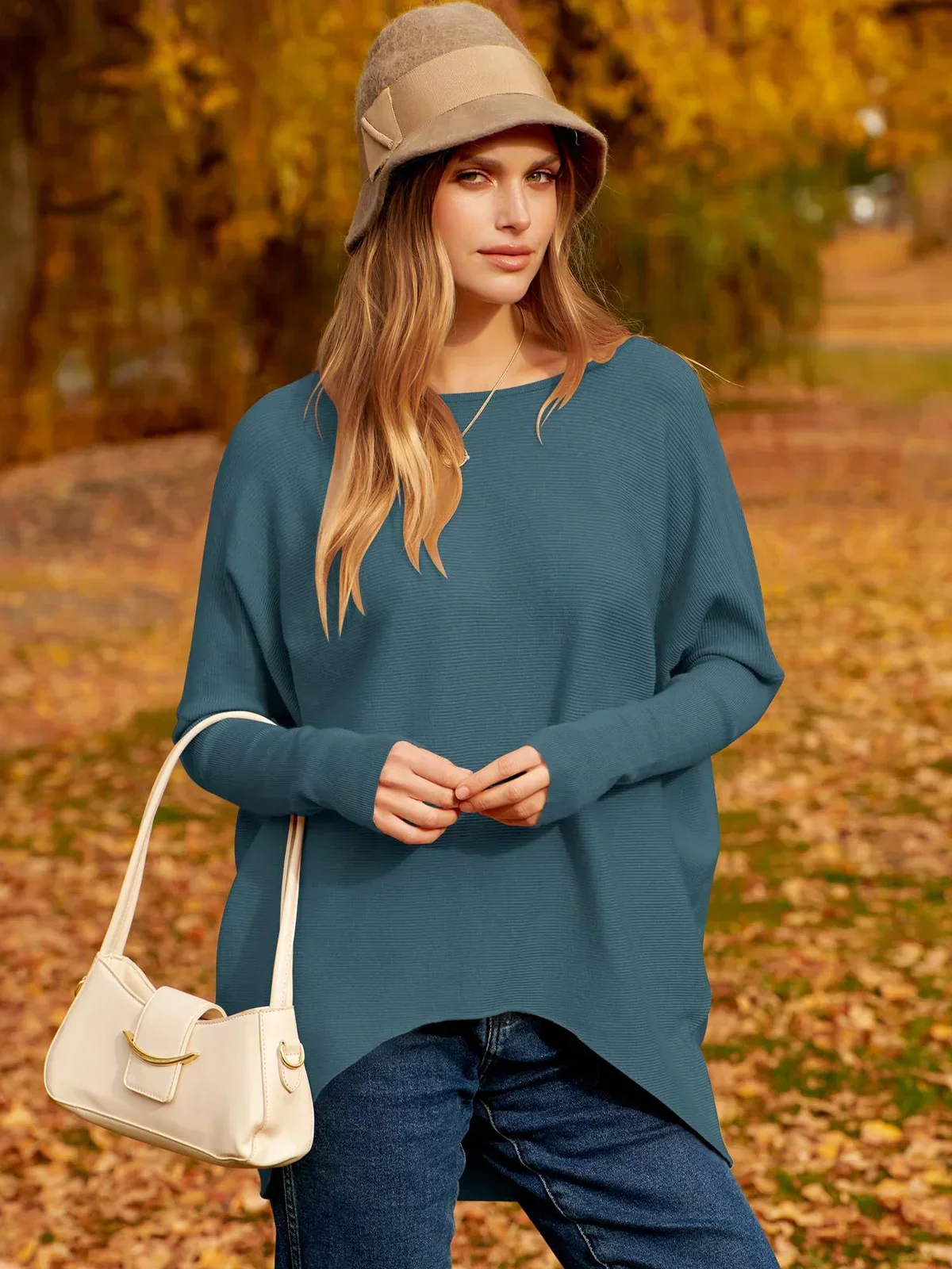 Nordisk-Flair Womens Oversized Sweater Cozy Knit Wool Blend For Women