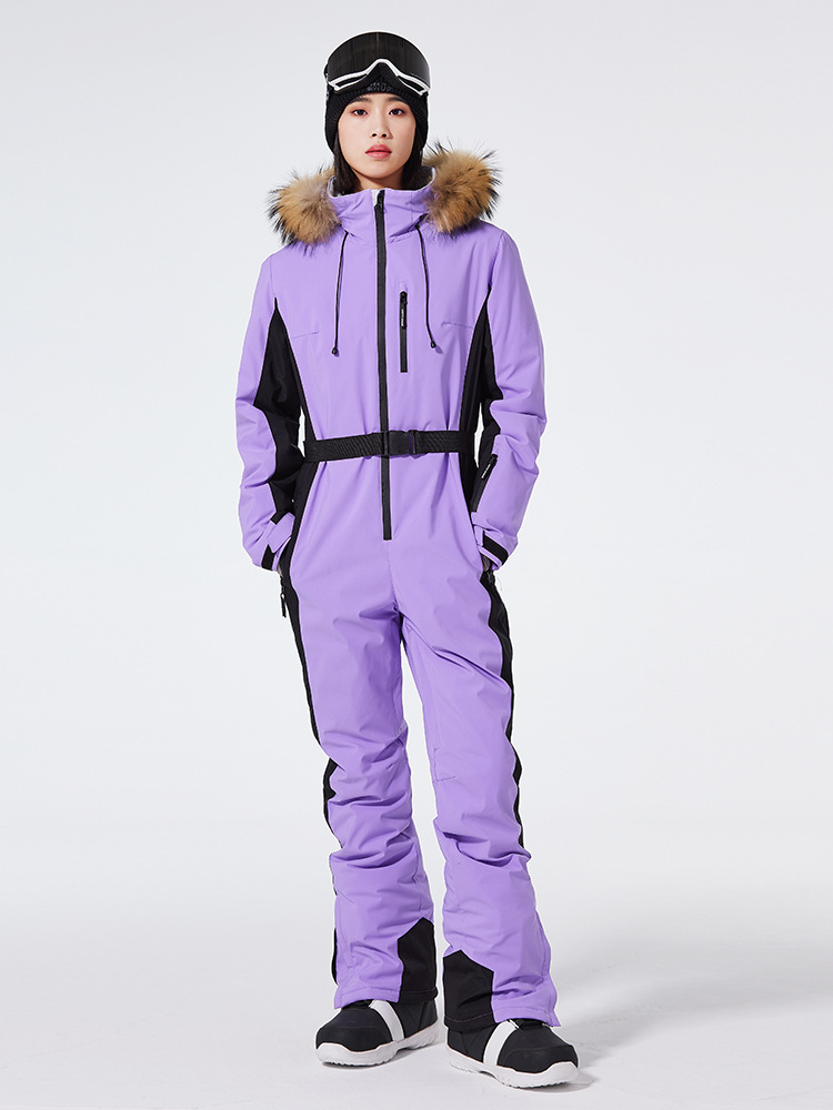 Nordisk-Flair Women's One-Piece Ski Suit Slim Fit Windproof Waterproof Hooded