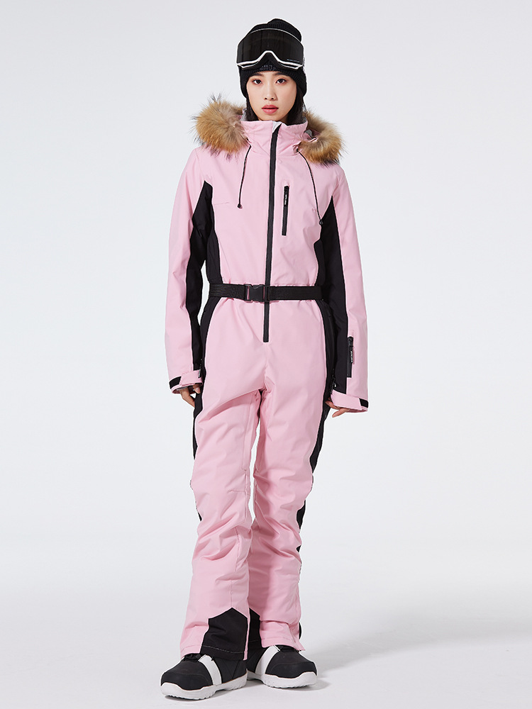 Nordisk-Flair Women's One-Piece Ski Suit Slim Fit Windproof Waterproof Hooded