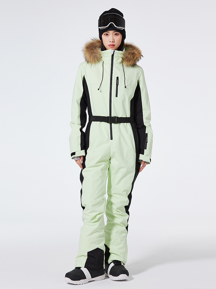 Nordisk-Flair Women's One-Piece Ski Suit Slim Fit Windproof Waterproof Hooded