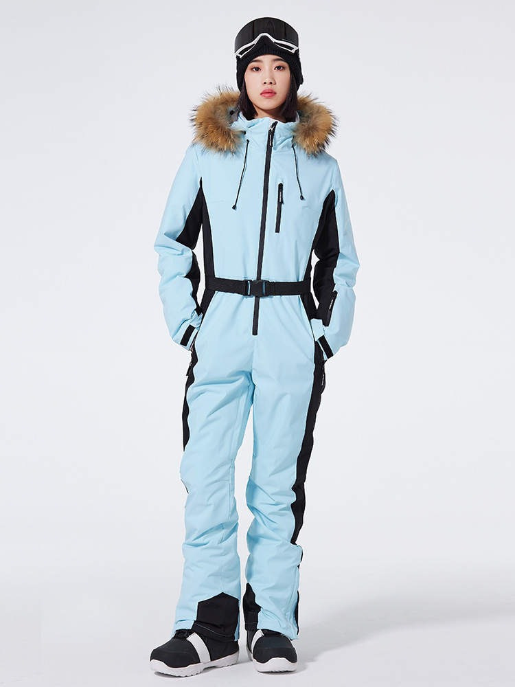 Nordisk-Flair Women's One-Piece Ski Suit Slim Fit Windproof Waterproof Hooded