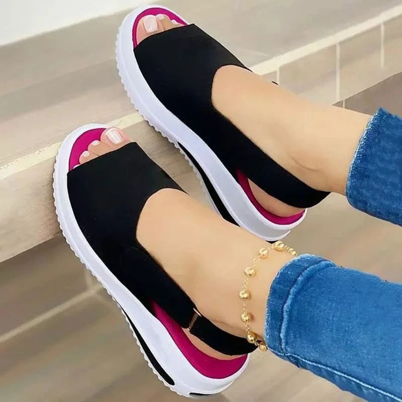 Brigitta Womens Beach Sandals By Streetwave With Open Wedge Heel And Non Slip Sole For Secure Summer Comfort