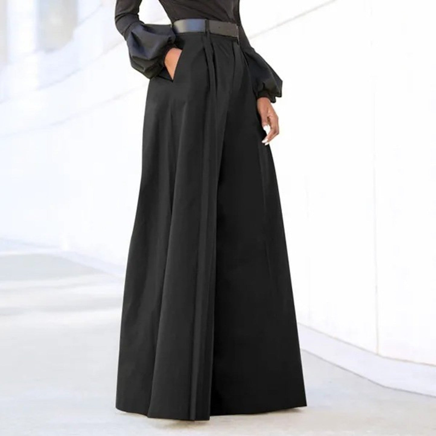 Streetwave Wide Leg Pleated Trousers For Women Elegant All Day Comfort Office Ready