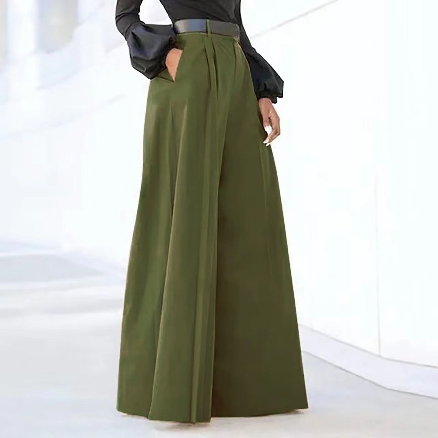 Streetwave Wide Leg Pleated Trousers For Women Elegant All Day Comfort Office Ready