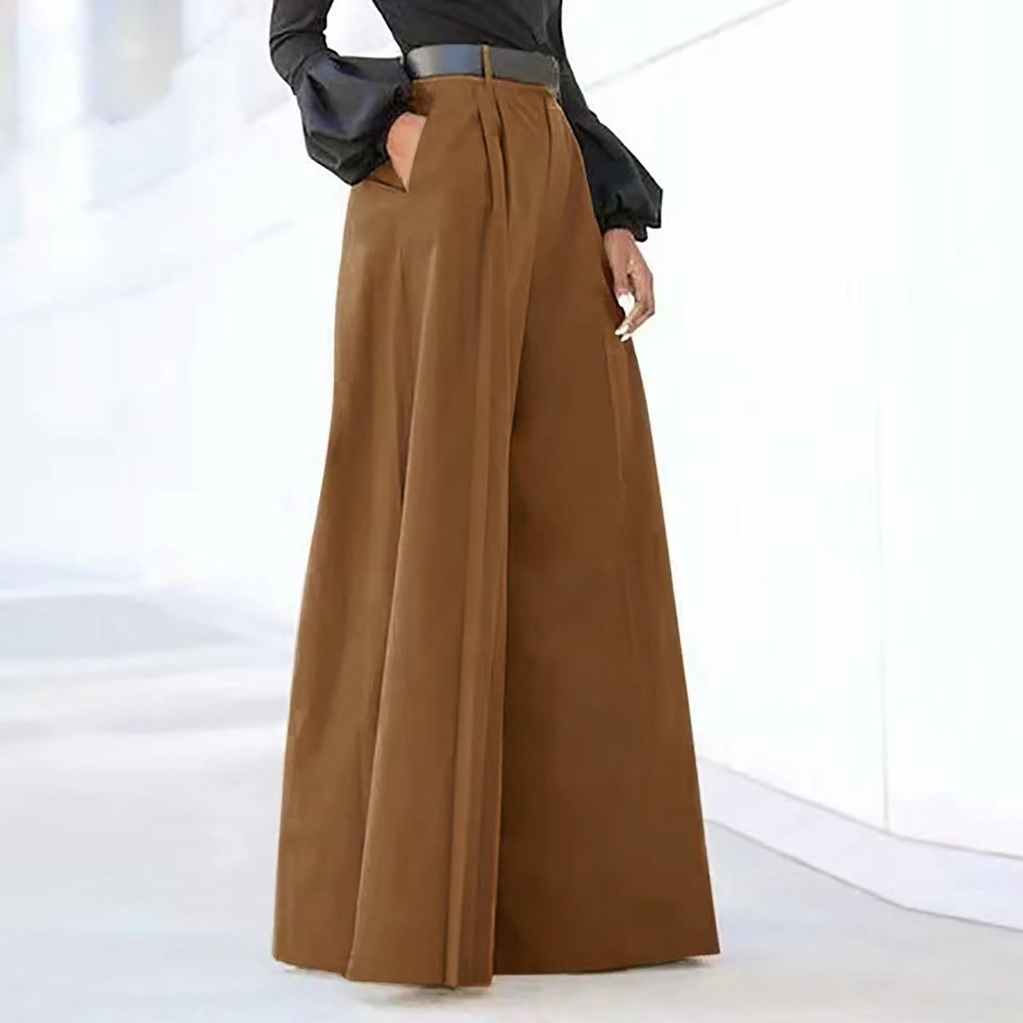 Streetwave Wide Leg Pleated Trousers For Women Elegant All Day Comfort Office Ready