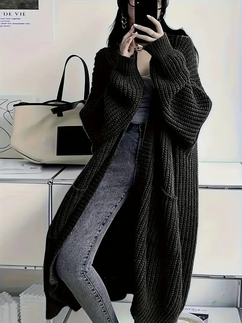 Street-Wave Open Front Knit Cardigan For Women With Timeless Comfort And Cozy Layering