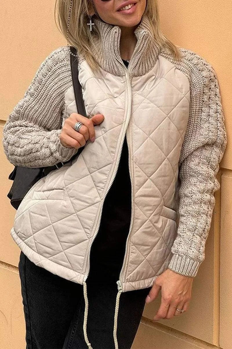 Street-wave Women's Quilted Zip Jacket for Autumn Cozy Warmth and Durable Comfort