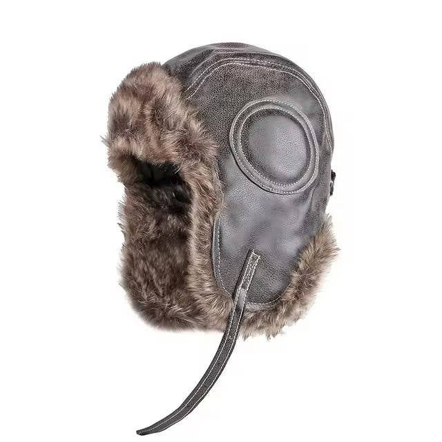 Street-Wave Winter Trapper Hat With Ear Flaps Fur Lined Wool Exterior For Cold Weather