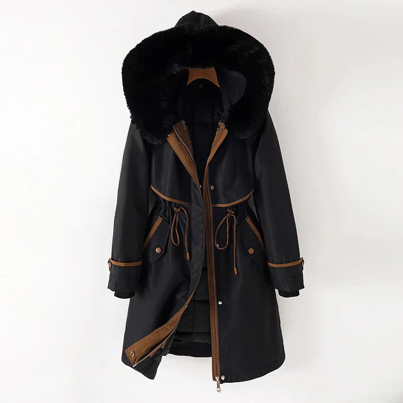 Nordisk-Flair Women's Parka Jacket With Fur Trim Hood Tailored Fit