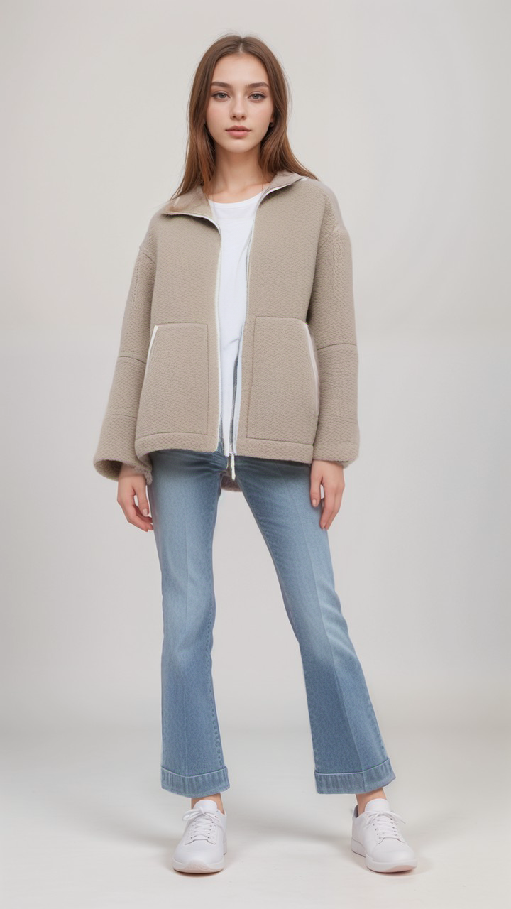 Street-wave Teddy Fleece Jacket For Women Warm Comfortable Polyester Outdoor Coat
