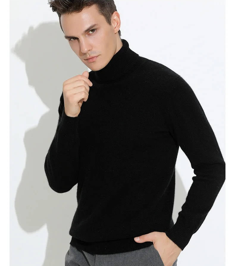 Street-Wave Men's Cashmere Turtleneck Sweater Luxury Knit For Effortless Smart Casual Style