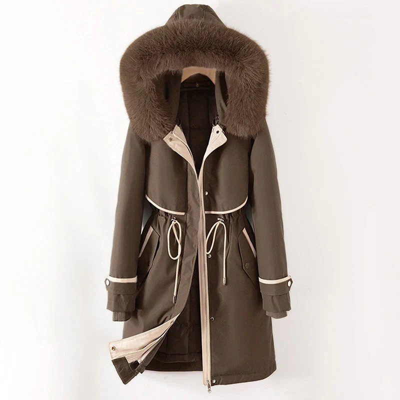 Nordisk-Flair Women's Parka Jacket With Fur Trim Hood Tailored Fit