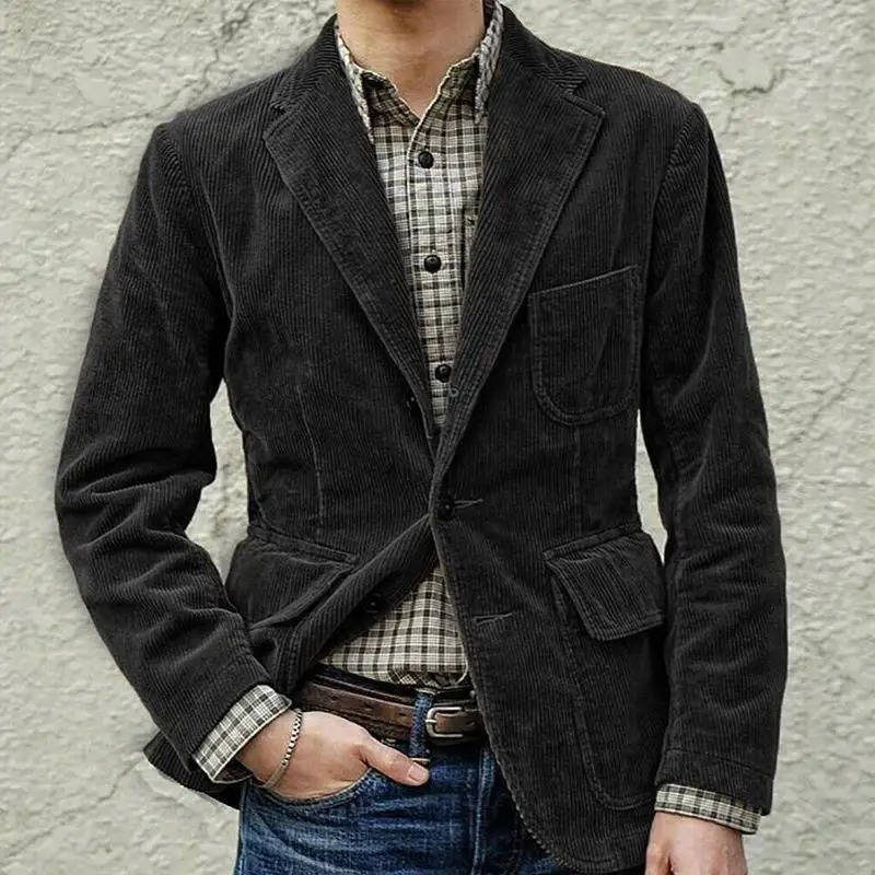 Men's Corduroy Jacket Brown Blazer For Smart Casual Style By Street-Wave Versatile Everyday Wear For Any Occasion