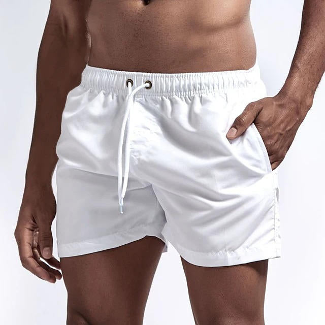 Street-Wave Men's Quick Dry Gray Swimming Trunks Drawstring Beach Swim Shorts Comfort Fit