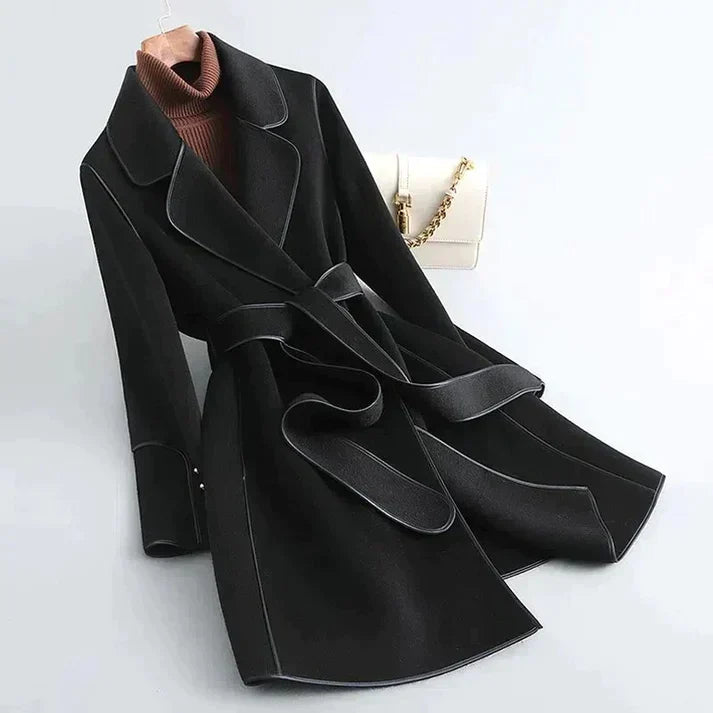 Street Wave Trench Coat Women With Elegant Silhouette And Belted Waist In Camel Premium Materials