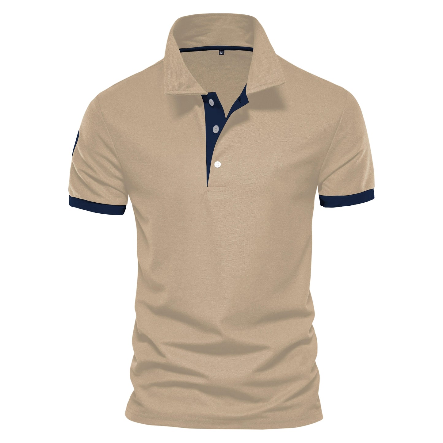 Street-Wave Men's Navy Slim Fit Polo Shirt With Orange Placket And Cuffs For Smart Casual