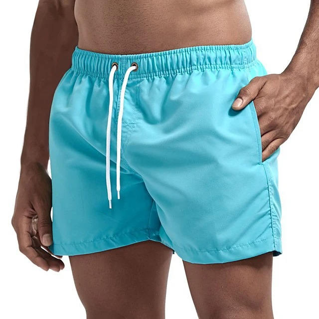 Street-Wave Men's Quick Dry Gray Swimming Trunks Drawstring Beach Swim Shorts Comfort Fit
