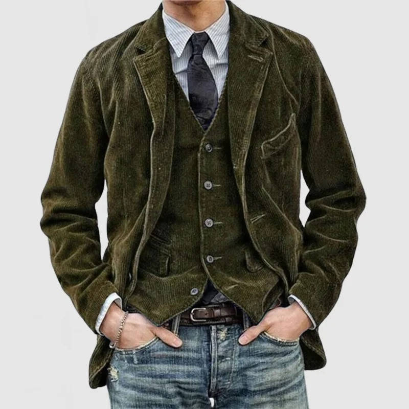 Men's Corduroy Jacket Brown Blazer For Smart Casual Style By Street-Wave Versatile Everyday Wear For Any Occasion