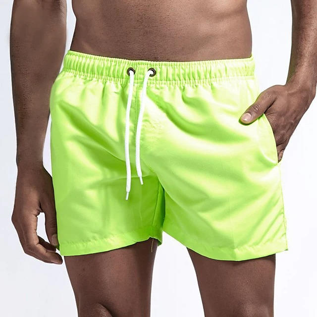 Street-Wave Men's Quick Dry Gray Swimming Trunks Drawstring Beach Swim Shorts Comfort Fit