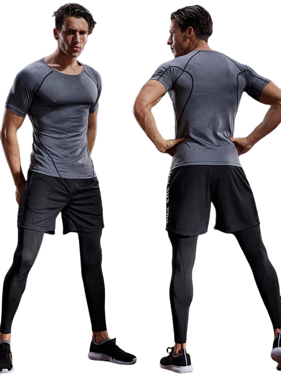Street-Wave Mens Short Sleeve Compression Shirt For Training And Workouts Moisture Wicking Performance Top