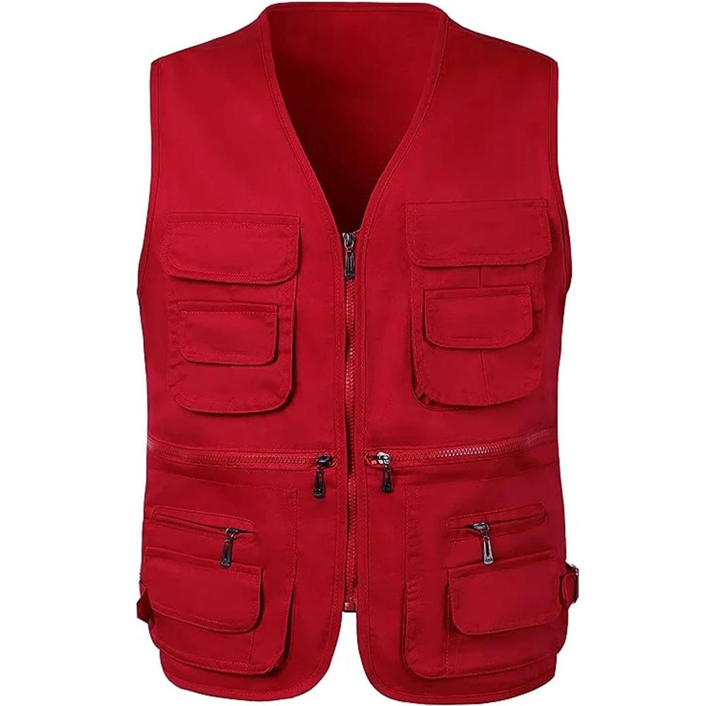 Street-Wave Mens Multi Pocket Hiking Vest With Utility Pockets For Outdoor Adventure And Travel