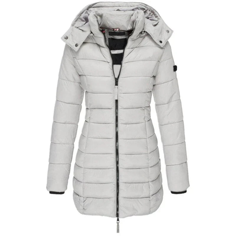 Street Wave Women's Hooded Down Jacket With Warm Insulation And Easy Care Durability