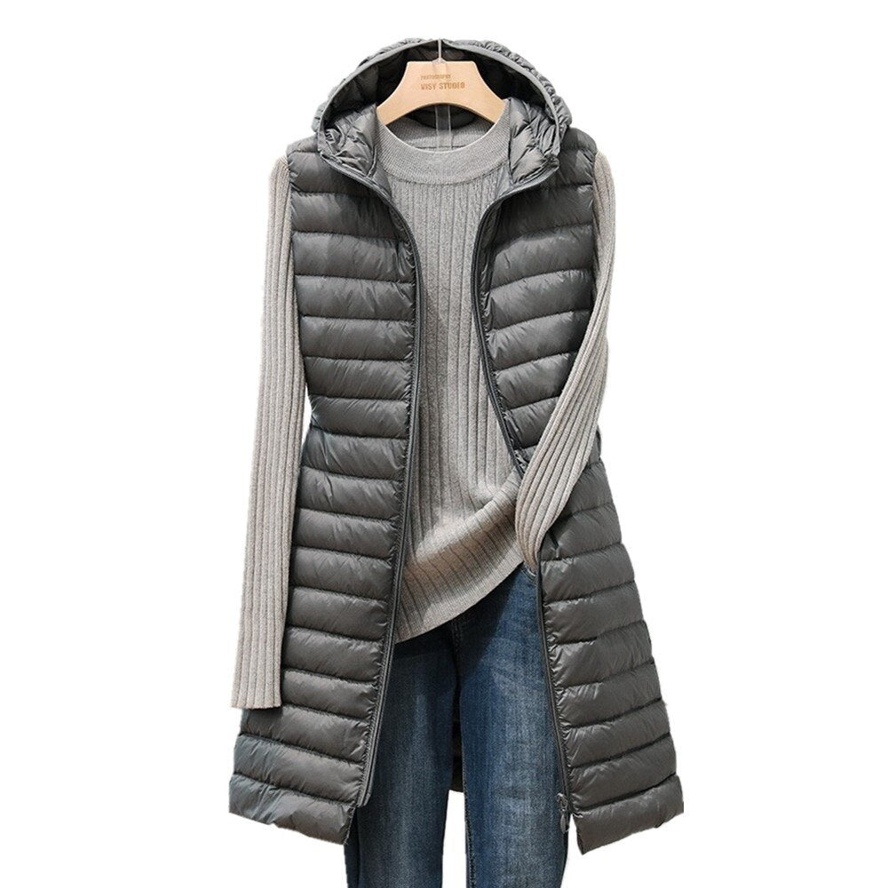 Street-wave Women Hooded Down Jacket Cozy Quilted Puffer For Winter Urban Chic Outerwear