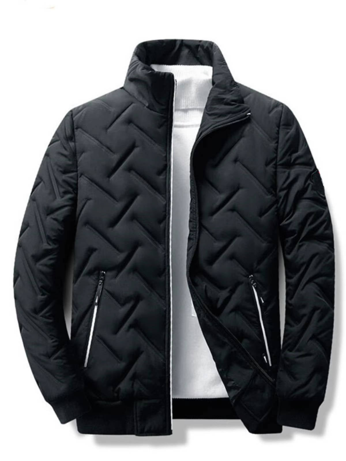 Street-Wave Men's Puffer Jacket Windproof Quilted Warmth Without Bulk For Winter Weather
