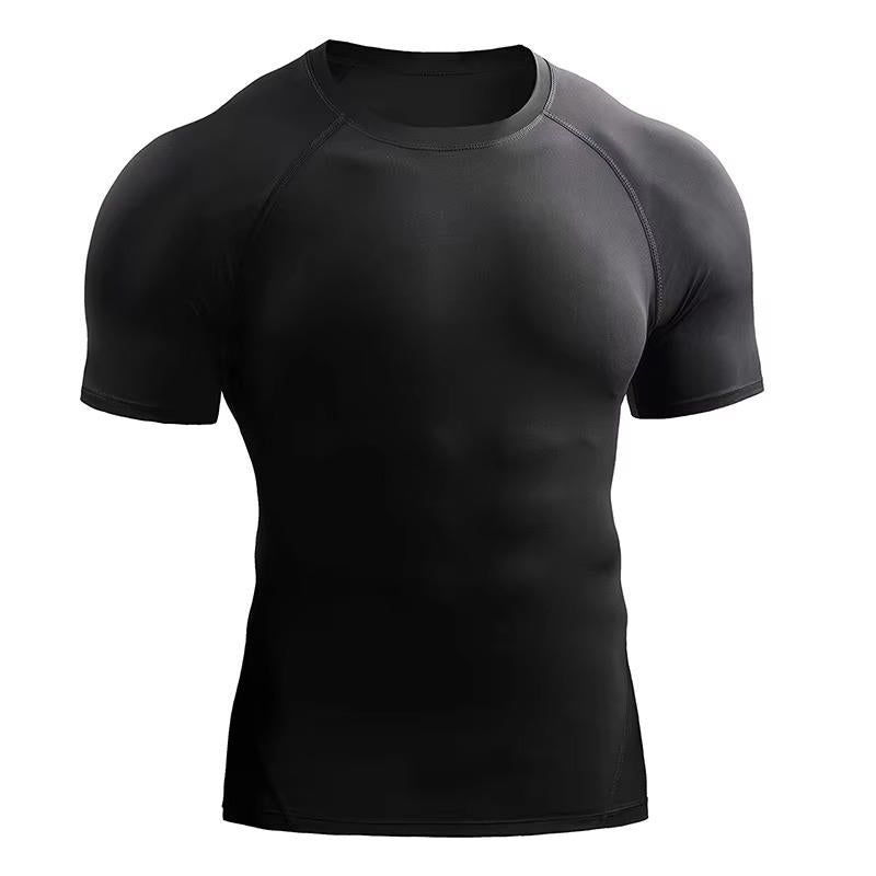 Street-Wave Mens Short Sleeve Compression Shirt For Training And Workouts Moisture Wicking Performance Top