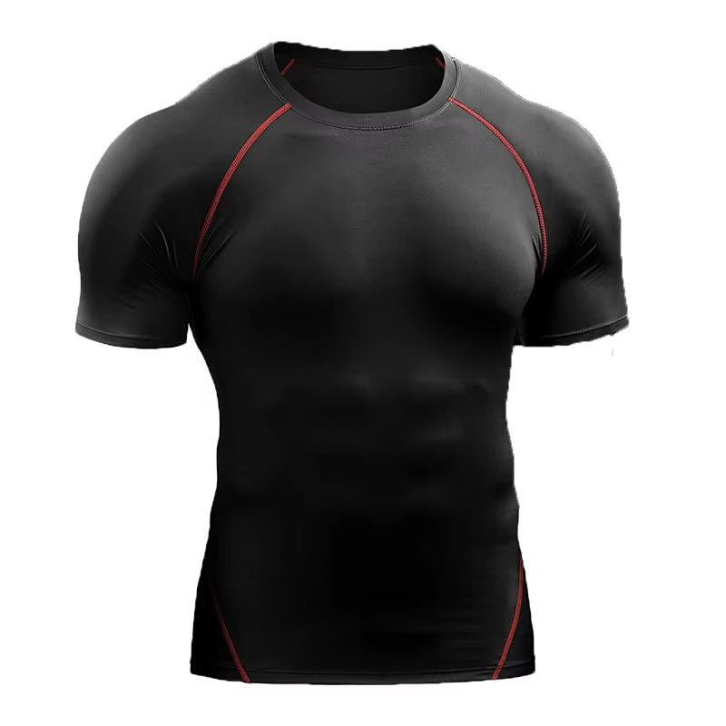 Street-Wave Mens Short Sleeve Compression Shirt For Training And Workouts Moisture Wicking Performance Top