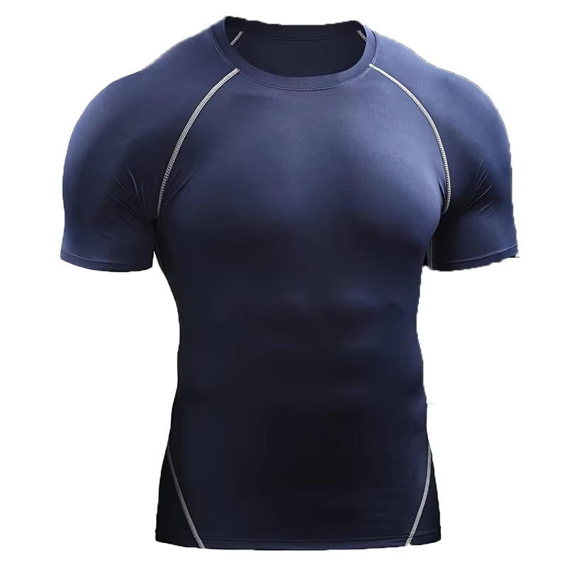 Street-Wave Mens Short Sleeve Compression Shirt For Training And Workouts Moisture Wicking Performance Top