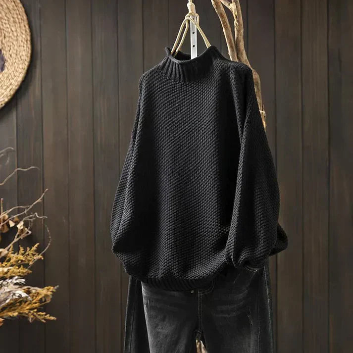 Street-wave Women Cozy Chunky Turtleneck Pullover Knit Sweater for Elegant Comfort