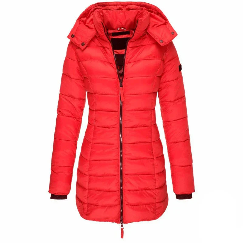 Street Wave Women's Hooded Down Jacket With Warm Insulation And Easy Care Durability