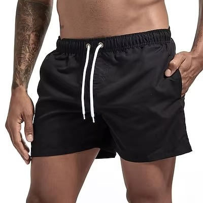 Street-Wave Men's Quick Dry Gray Swimming Trunks Drawstring Beach Swim Shorts Comfort Fit