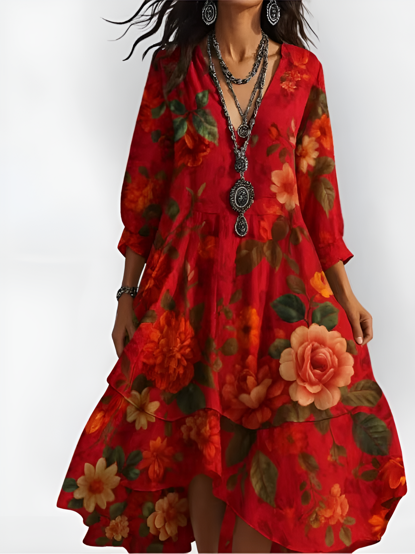 Floral Vintage Boho Maxi Dress – street-wave.co.uk