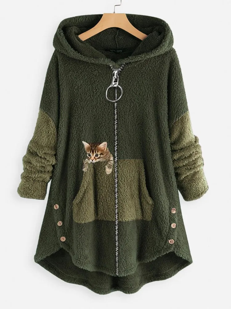 Street-Wave Teddy Fleece Hooded Coat For Women Ultra Soft Warmth And Cozy Comfort