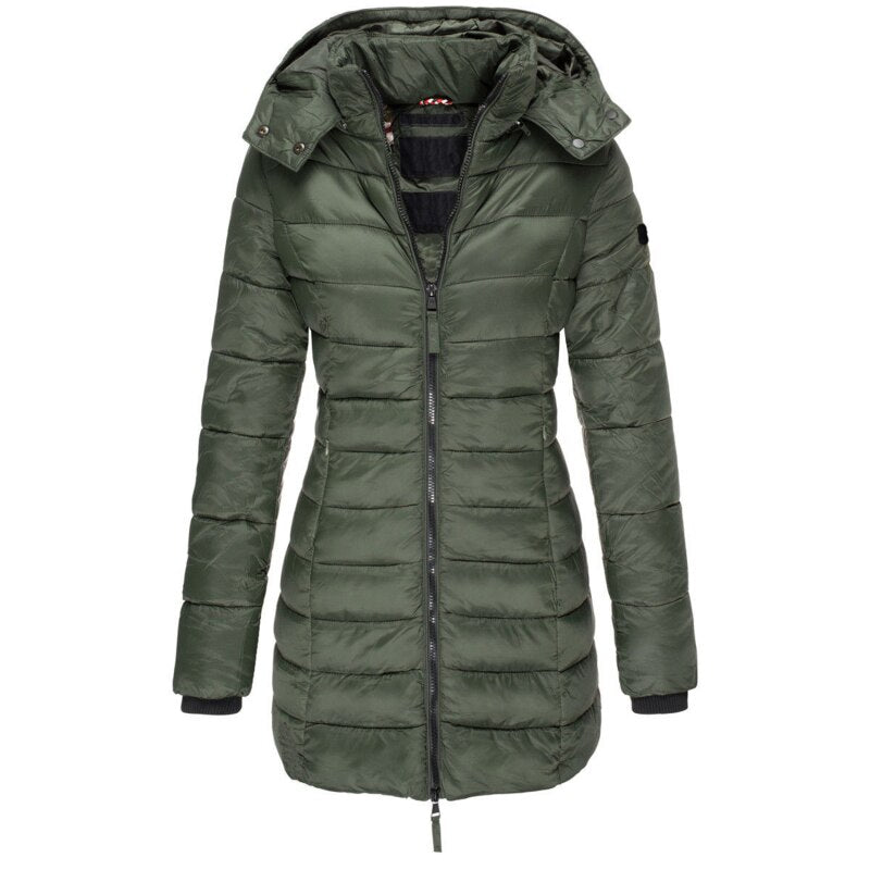 Street-wave Cozy Puffer Jacket For Women With Warm Insulation And Hooded Winter Coat