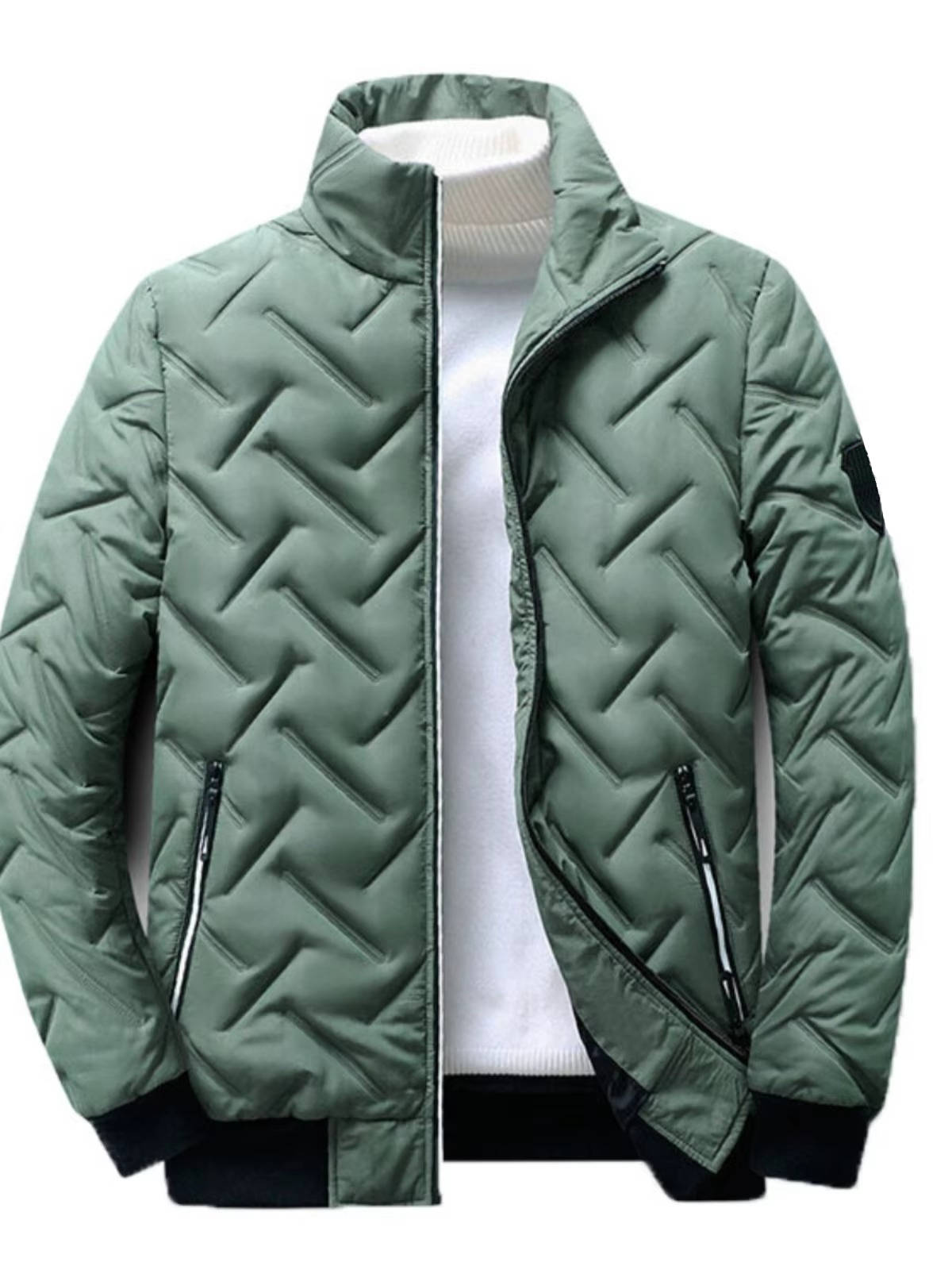 Street-Wave Men's Puffer Jacket Windproof Quilted Warmth Without Bulk For Winter Weather