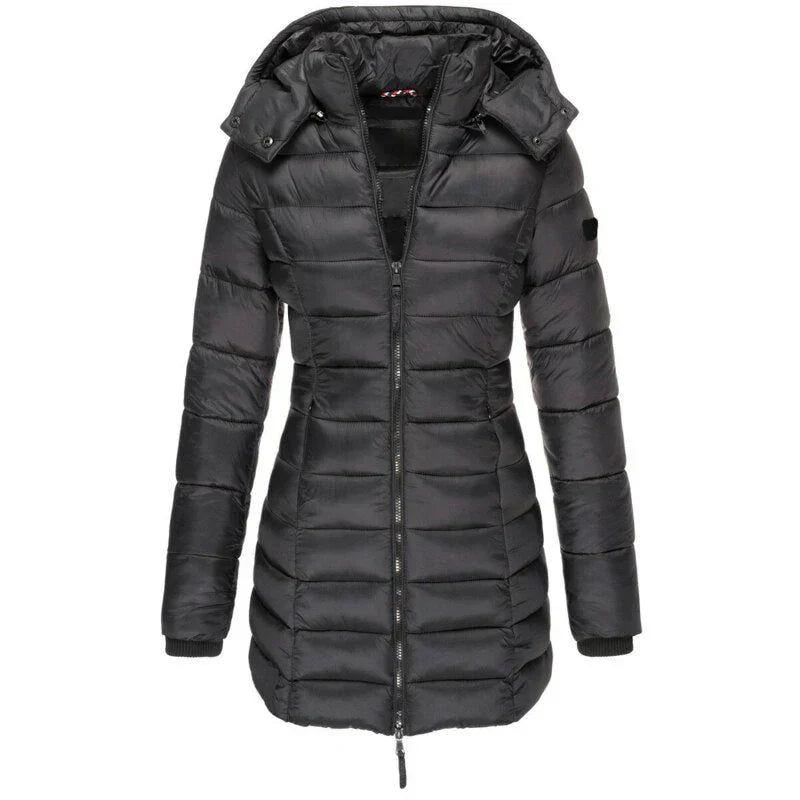 Street Wave Women's Hooded Down Jacket With Warm Insulation And Easy Care Durability