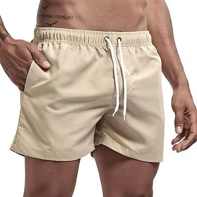 Street-Wave Men's Quick Dry Gray Swimming Trunks Drawstring Beach Swim Shorts Comfort Fit