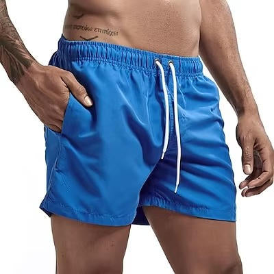 Street-Wave Men's Quick Dry Gray Swimming Trunks Drawstring Beach Swim Shorts Comfort Fit