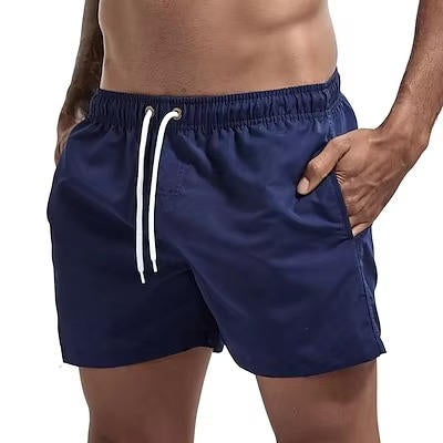 Street-Wave Men's Quick Dry Gray Swimming Trunks Drawstring Beach Swim Shorts Comfort Fit