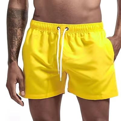 Street-Wave Men's Quick Dry Gray Swimming Trunks Drawstring Beach Swim Shorts Comfort Fit