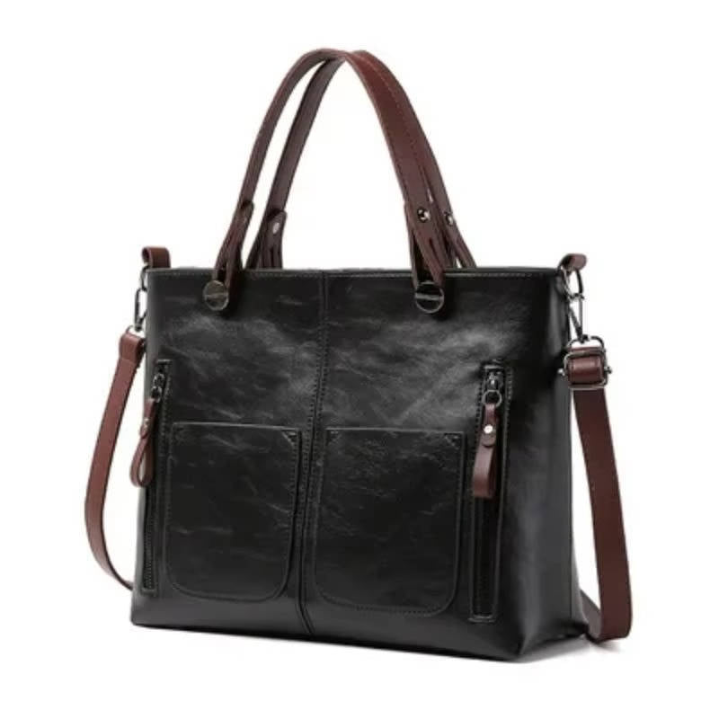 Street-Wave Vintage Style Leather Handbag With Shoulder Strap - All Day Versatility For Work And Weekend